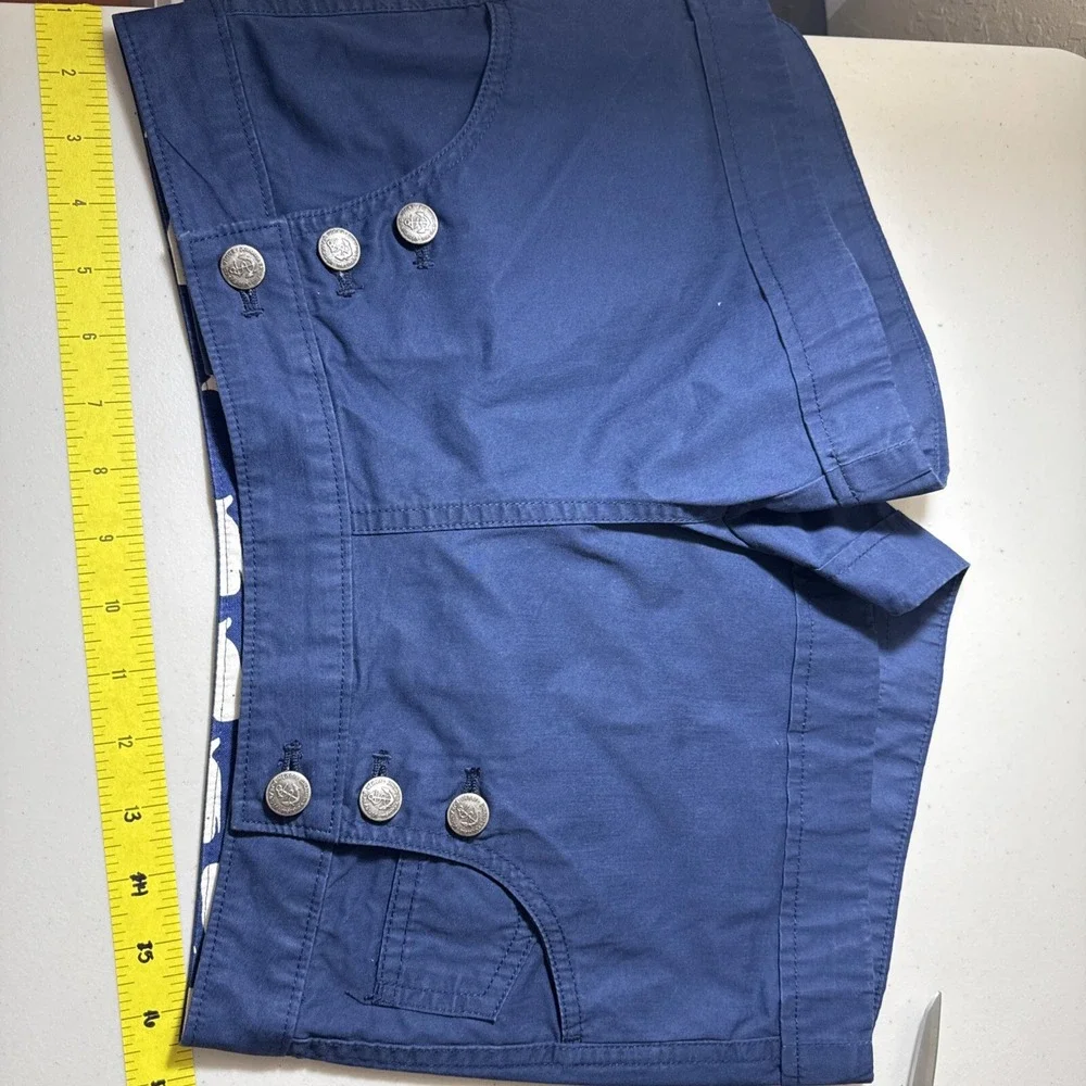 Vineyard Vines Sailor Shorts Women Navy Blue Anchor Button Nautical Size 2 - Picture 8 of 10